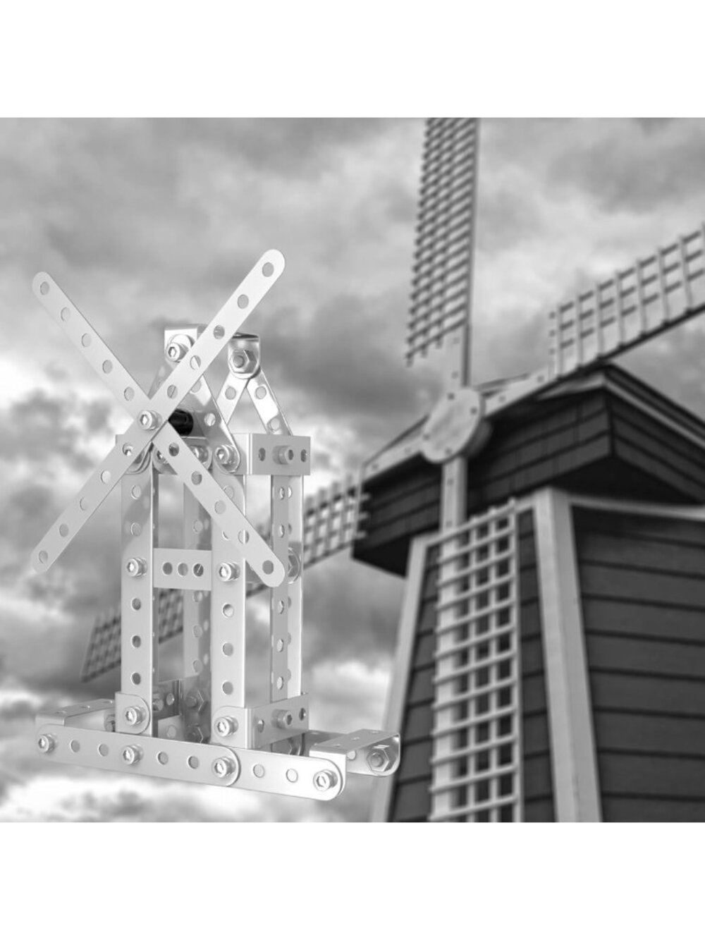 273pcs Metal Building Toy Set - 3-in-1 Tower Crane, Windmill & Erector Kit for - Picture 9 of 9